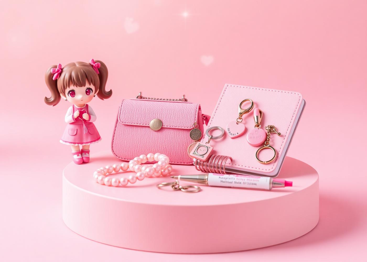 Kawaii accessories and anime figure